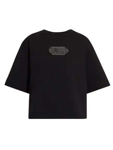 MM6 MAISON MARGIELA Women's Oversized Cotton Logo T-Shirt - Black - Size XS | Thumbnail 1 MM6 MAISON MARGIELA Women's Oversized Cotton Logo T-Shirt - Black - Size XS | Thumbnail 1