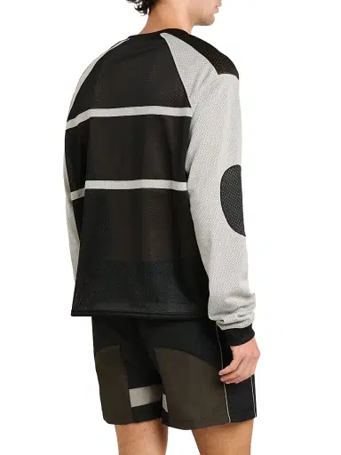 Rhude Men's Mesh Moto Long-Sleeve Shirt - Black Grey | Thumbnail 5 Rhude Men's Mesh Moto Long-Sleeve Shirt - Black Grey | Thumbnail 5