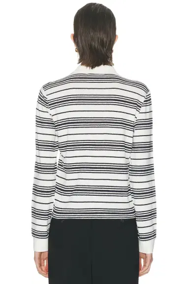 Frame The Striped Long Sleeve Polo | Thumbnail 3 Frame The Striped Long Sleeve Polo | Thumbnail 3