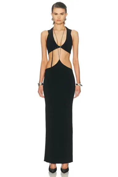 Grace Ling Logo Tag Tie Pillar Skirt | Thumbnail 1 Grace Ling Logo Tag Tie Pillar Skirt | Thumbnail 1