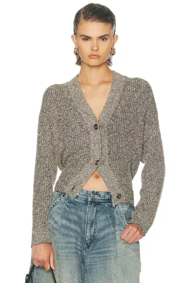 R13 Split Hem Ribbed Cardigan | Thumbnail 1 R13 Split Hem Ribbed Cardigan | Thumbnail 1