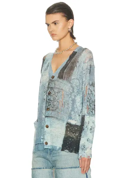 R13 Printed Boyfriend Cardigan | Thumbnail 3 R13 Printed Boyfriend Cardigan | Thumbnail 3