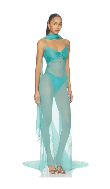 LaQuan Smith Gown With Neck Tie Detail | Thumbnail 2 LaQuan Smith Gown With Neck Tie Detail | Thumbnail 2