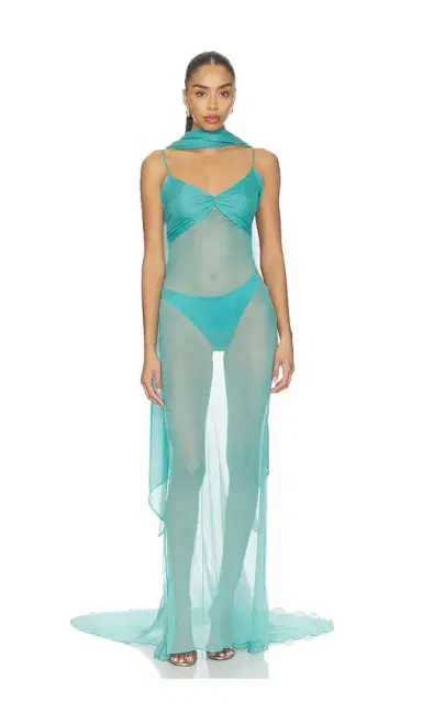 LaQuan Smith Gown With Neck Tie Detail | Thumbnail 1 LaQuan Smith Gown With Neck Tie Detail | Thumbnail 1