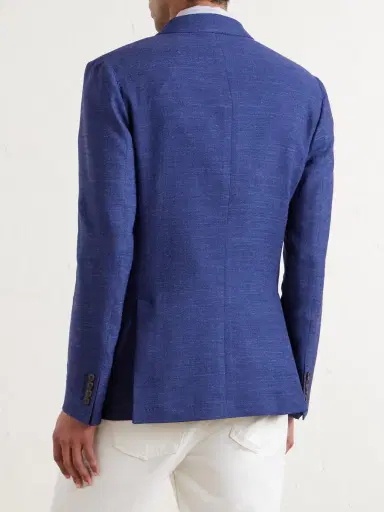 Paul Smith Wool, Linen and Silk-Blend Double-Breasted Blazer - Men | Thumbnail 4 Paul Smith Wool, Linen and Silk-Blend Double-Breasted Blazer - Men | Thumbnail 4