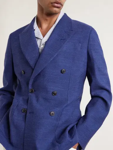 Paul Smith Wool, Linen and Silk-Blend Double-Breasted Blazer - Men | Thumbnail 5 Paul Smith Wool, Linen and Silk-Blend Double-Breasted Blazer - Men | Thumbnail 5