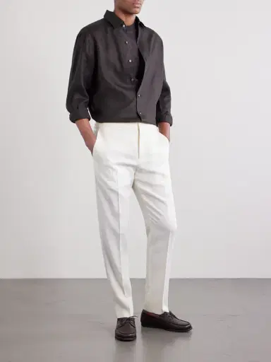 Zegna Straight-Leg Linen-Twill Trousers - Men | Thumbnail 2 Zegna Straight-Leg Linen-Twill Trousers - Men | Thumbnail 2