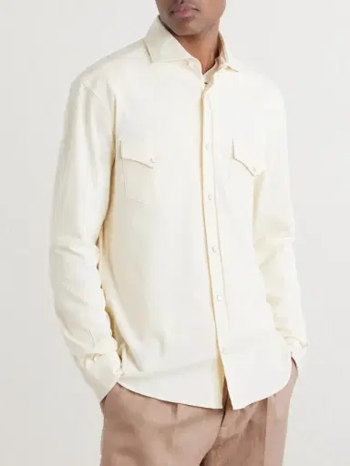 Brunello Cucinelli Honeycomb-Knit Cotton Shirt - Men | Thumbnail 3 Brunello Cucinelli Honeycomb-Knit Cotton Shirt - Men | Thumbnail 3