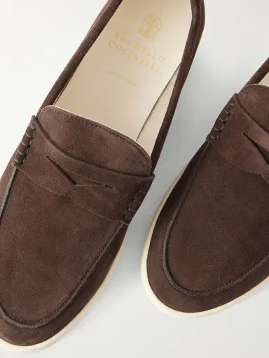 Brunello Cucinelli Suede Penny Loafers - Men | Thumbnail 5 Brunello Cucinelli Suede Penny Loafers - Men | Thumbnail 5