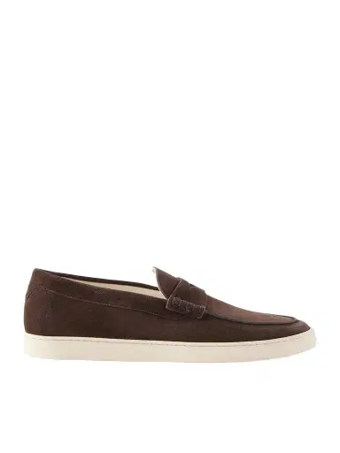 Brunello Cucinelli Suede Penny Loafers - Men | Thumbnail 1 Brunello Cucinelli Suede Penny Loafers - Men | Thumbnail 1