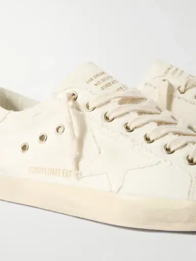Golden Goose Super-Star Distressed Canvas Sneakers - Men | Thumbnail 4 Golden Goose Super-Star Distressed Canvas Sneakers - Men | Thumbnail 4