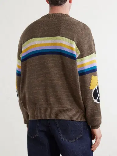 KAPITAL Peckish Rainbow Striped Cotton and Wool-Blend Sweater - Men | Thumbnail 4 KAPITAL Peckish Rainbow Striped Cotton and Wool-Blend Sweater - Men | Thumbnail 4