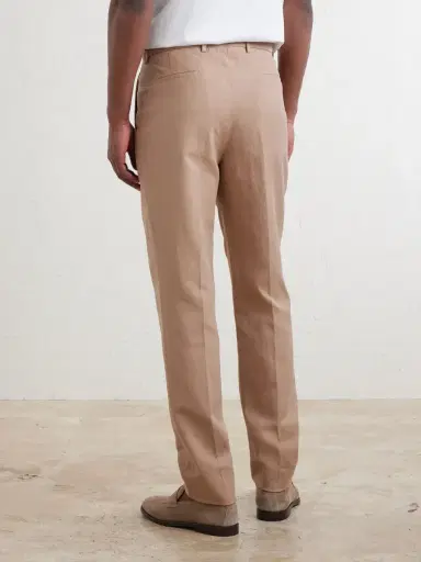 Brunello Cucinelli Straight-Leg Pleated Cotton and Linen-Blend Trousers - Men | Thumbnail 4 Brunello Cucinelli Straight-Leg Pleated Cotton and Linen-Blend Trousers - Men | Thumbnail 4