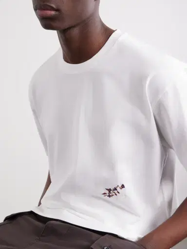 Drake's Blackthorn Embroidered Cotton-Jersey T-Shirt - Men | Thumbnail 5 Drake's Blackthorn Embroidered Cotton-Jersey T-Shirt - Men | Thumbnail 5
