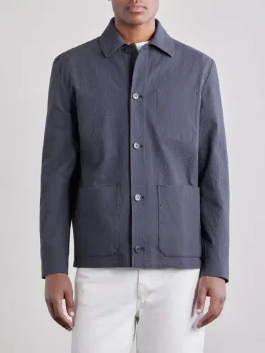 Slowear Cotton and Silk-Blend Seersucker Overshirt - Men | Thumbnail 3 Slowear Cotton and Silk-Blend Seersucker Overshirt - Men | Thumbnail 3