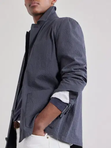 Slowear Cotton and Silk-Blend Seersucker Overshirt - Men | Thumbnail 5 Slowear Cotton and Silk-Blend Seersucker Overshirt - Men | Thumbnail 5
