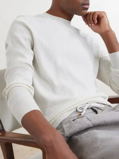 Brunello Cucinelli Knitted Cotton Sweater - Men | Thumbnail 5 Brunello Cucinelli Knitted Cotton Sweater - Men | Thumbnail 5