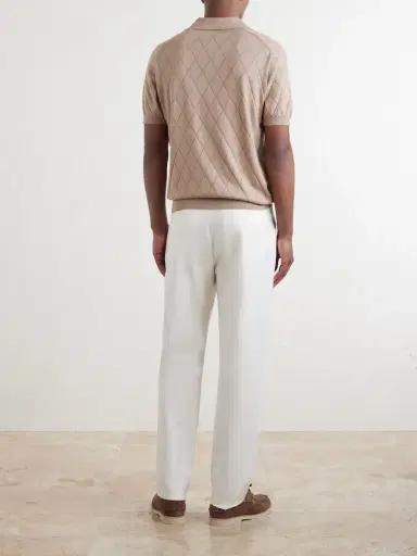 Brunello Cucinelli Open-Collar Knitted Cotton Polo Shirt - Men | Thumbnail 4 Brunello Cucinelli Open-Collar Knitted Cotton Polo Shirt - Men | Thumbnail 4