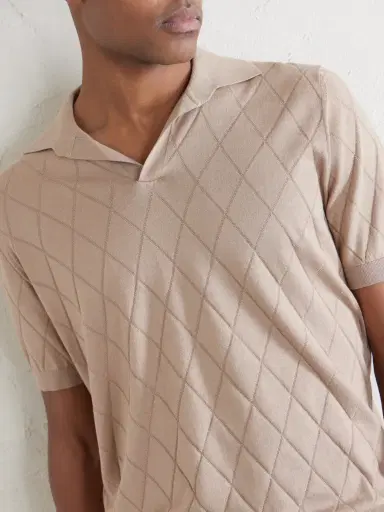Brunello Cucinelli Open-Collar Knitted Cotton Polo Shirt - Men | Thumbnail 5 Brunello Cucinelli Open-Collar Knitted Cotton Polo Shirt - Men | Thumbnail 5