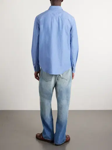 A.P.C. Harris Logo-Embroidered Cotton and Linen-Blend Shirt - Men | Thumbnail 4 A.P.C. Harris Logo-Embroidered Cotton and Linen-Blend Shirt - Men | Thumbnail 4
