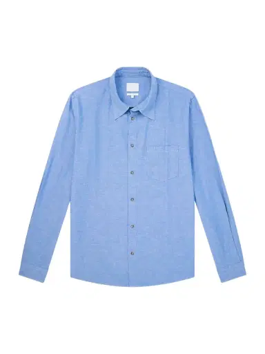 A.P.C. Harris Logo-Embroidered Cotton and Linen-Blend Shirt - Men | Thumbnail 1 A.P.C. Harris Logo-Embroidered Cotton and Linen-Blend Shirt - Men | Thumbnail 1