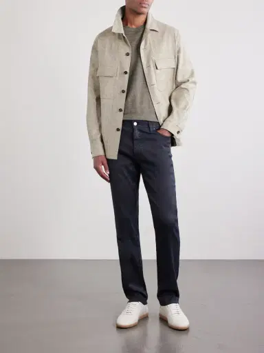 Zegna Straight-Leg Linen and Cotton-Blend Jeans - Men | Thumbnail 2 Zegna Straight-Leg Linen and Cotton-Blend Jeans - Men | Thumbnail 2