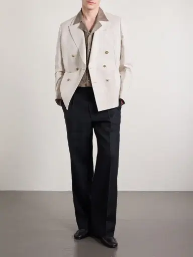 Paul Smith Double-Breasted Linen and Cotton-Blend Blazer - Men | Thumbnail 2 Paul Smith Double-Breasted Linen and Cotton-Blend Blazer - Men | Thumbnail 2