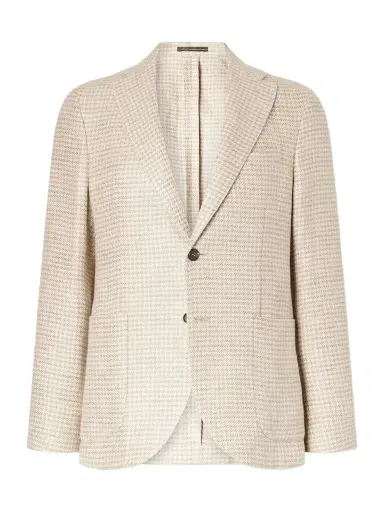 Slowear Houndstooth Linen and Silk-Blend Blazer - Men | Thumbnail 1 Slowear Houndstooth Linen and Silk-Blend Blazer - Men | Thumbnail 1
