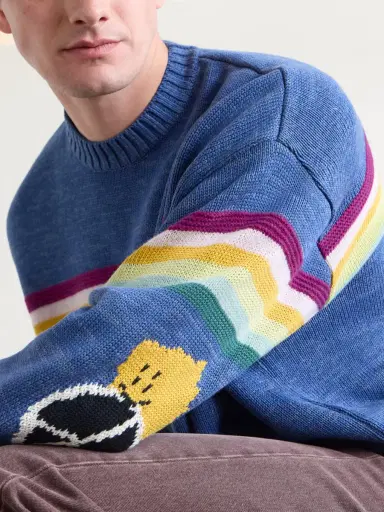 KAPITAL Peckish Rainbow Striped Cotton and Wool-Blend Sweater - Men | Thumbnail 5 KAPITAL Peckish Rainbow Striped Cotton and Wool-Blend Sweater - Men | Thumbnail 5