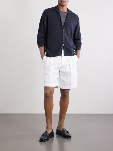 PIACENZA 1733 Cashmere and Linen-Blend Zip-Up Sweater - Men | Thumbnail 2 PIACENZA 1733 Cashmere and Linen-Blend Zip-Up Sweater - Men | Thumbnail 2