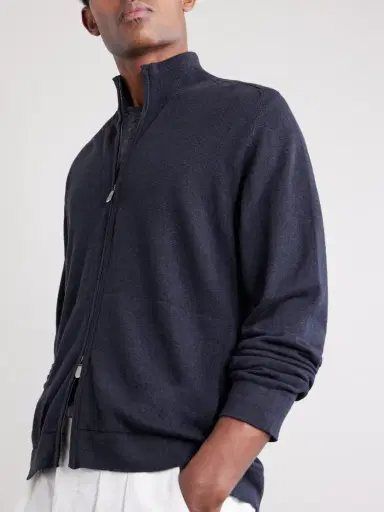 PIACENZA 1733 Cashmere and Linen-Blend Zip-Up Sweater - Men | Thumbnail 5 PIACENZA 1733 Cashmere and Linen-Blend Zip-Up Sweater - Men | Thumbnail 5
