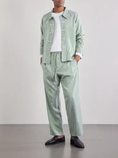 BODE ylvan traight-Leg triped ilk-atin Trousers - Men | Thumbnail 2 BODE ylvan traight-Leg triped ilk-atin Trousers - Men | Thumbnail 2