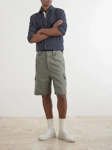 Brunello Cucinelli Straight-Leg Cotton and Linen-Blend Canvas Bermuda Shorts - Men | Thumbnail 2 Brunello Cucinelli Straight-Leg Cotton and Linen-Blend Canvas Bermuda Shorts - Men | Thumbnail 2