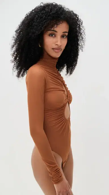 Andrea Iyamah Salle esh Thong Bodysuit Camel | Thumbnail 4 Andrea Iyamah Salle esh Thong Bodysuit Camel | Thumbnail 4