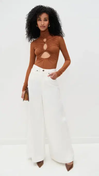 Andrea Iyamah Salle esh Thong Bodysuit Camel | Thumbnail 5 Andrea Iyamah Salle esh Thong Bodysuit Camel | Thumbnail 5