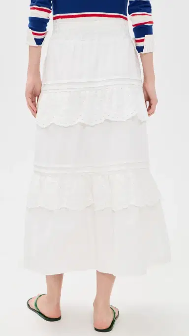 Rowing Blazers Eyelet Tiered kirt White | Thumbnail 3 Rowing Blazers Eyelet Tiered kirt White | Thumbnail 3