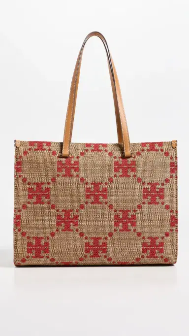 Tory Burch T Monogram Straw Tote | Thumbnail 2 Tory Burch T Monogram Straw Tote | Thumbnail 2