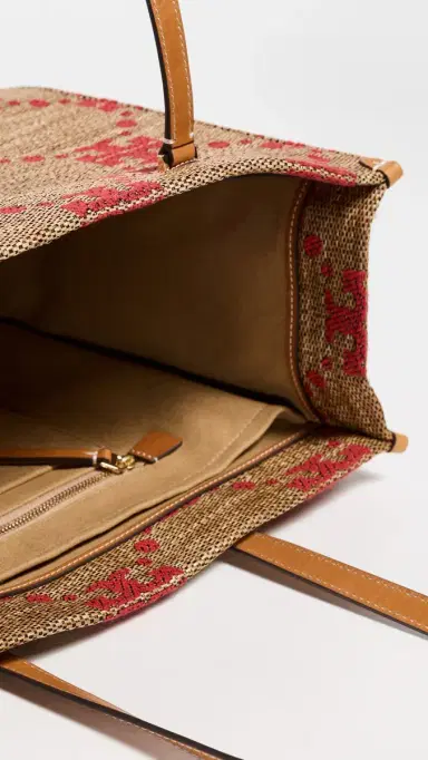 Tory Burch T Monogram Straw Tote | Thumbnail 6 Tory Burch T Monogram Straw Tote | Thumbnail 6