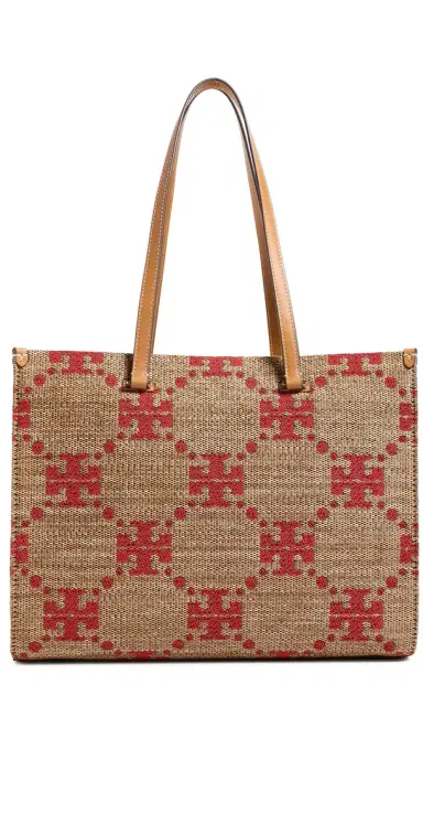 Tory Burch T Monogram Straw Tote | Thumbnail 1 Tory Burch T Monogram Straw Tote | Thumbnail 1