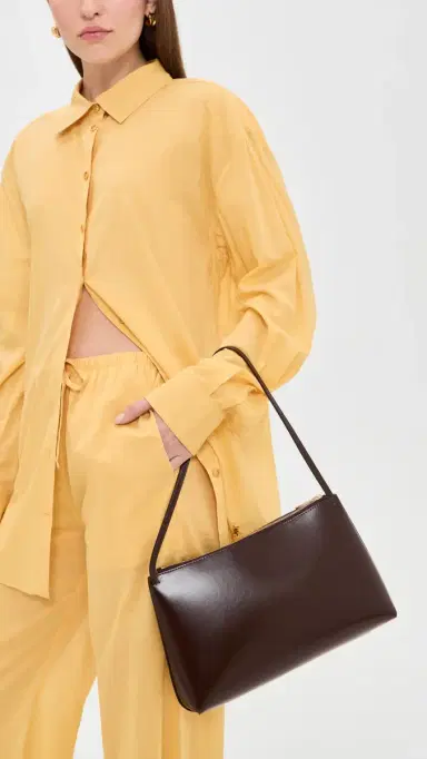 MANSUR GAVRIEL Large Gaia Shoulder Bag Chocolate/Warm Grey One Size | Thumbnail 3 MANSUR GAVRIEL Large Gaia Shoulder Bag Chocolate/Warm Grey One Size | Thumbnail 3