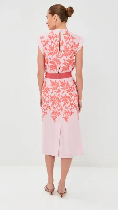 Silvia Tcherassi Olive Dress Pink Orange Embroidery | Thumbnail 3 Silvia Tcherassi Olive Dress Pink Orange Embroidery | Thumbnail 3