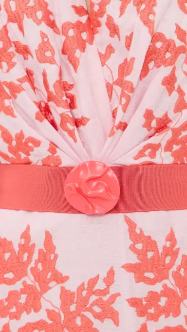 Silvia Tcherassi Olive Dress Pink Orange Embroidery | Thumbnail 6 Silvia Tcherassi Olive Dress Pink Orange Embroidery | Thumbnail 6