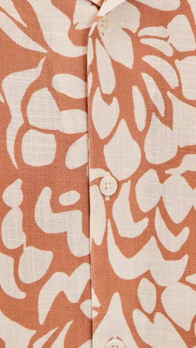 Wax London Two-Tone Floral Didcot Shirt Tan/Beige | Thumbnail 6 Wax London Two-Tone Floral Didcot Shirt Tan/Beige | Thumbnail 6