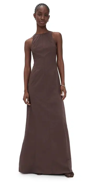 The Latest Dori Poplin Maxi Dress Brown | Thumbnail 1 The Latest Dori Poplin Maxi Dress Brown | Thumbnail 1