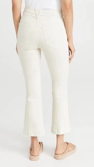 Veronica Beard Jean Carson High Rise Ankle Flare Jeans Ecru | Thumbnail 3 Veronica Beard Jean Carson High Rise Ankle Flare Jeans Ecru | Thumbnail 3