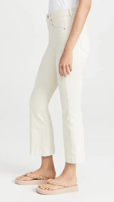 Veronica Beard Jean Carson High Rise Ankle Flare Jeans Ecru | Thumbnail 4 Veronica Beard Jean Carson High Rise Ankle Flare Jeans Ecru | Thumbnail 4