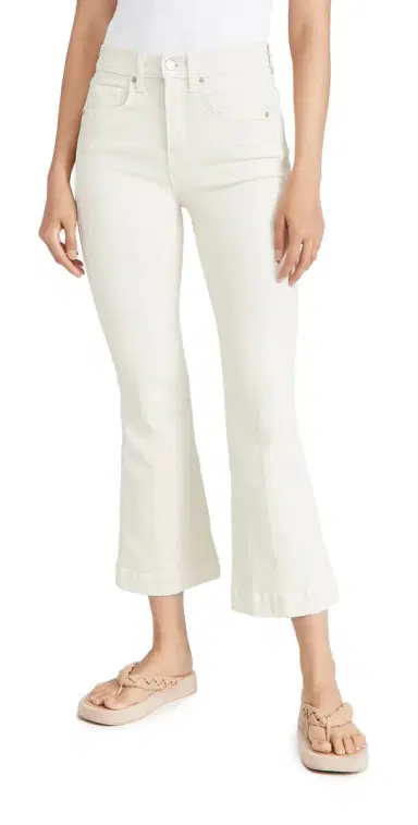 Veronica Beard Jean Carson High Rise Ankle Flare Jeans Ecru | Thumbnail 1 Veronica Beard Jean Carson High Rise Ankle Flare Jeans Ecru | Thumbnail 1