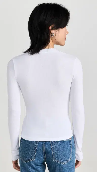 Cotton Citizen Verona Long Sleeve Henley White | Thumbnail 3 Cotton Citizen Verona Long Sleeve Henley White | Thumbnail 3