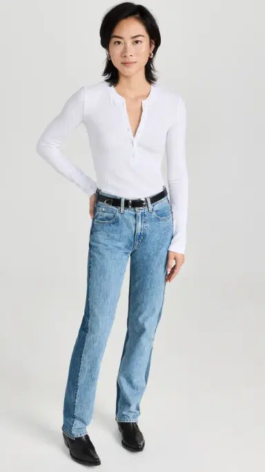 Cotton Citizen Verona Long Sleeve Henley White | Thumbnail 5 Cotton Citizen Verona Long Sleeve Henley White | Thumbnail 5
