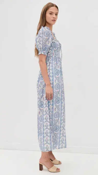 Hill House Home The Scarlett Nap Midi Dress Corsica Paisley Blue | Thumbnail 4 Hill House Home The Scarlett Nap Midi Dress Corsica Paisley Blue | Thumbnail 4